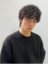 ウルフ/アッシュブラック/カルマパーマ/ベリーショート/表参道
