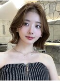 韓国ヘアグレージュカラーブリーチ無し髪質改善ボブレイヤーボブ