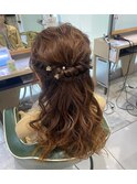 お呼ばれヘアセット　ハーフアップ