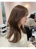 ヘーゼルベージュ、レイヤーカット　ブラウン　髪質改善
