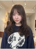ワンカールレイヤーカット×モカブラウン