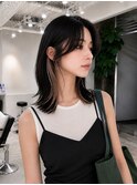 くびれレイヤー/オリーブベージュ/顔周り/シースルー/銀座