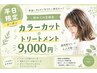 【平日限定割引】ダメージケアカラーカット＋2STEPトリートメント￥9000
