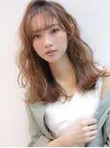 《Agu hair》ウェット質感の束感暖色ミディ