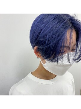 キー(kii) トリプルカラー ネイビー ブリーチカラー 福岡 天神 今泉