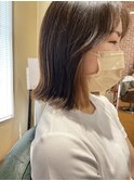 ぱつっとタッセルボブ × イヤリングカラー #韓国ヘア