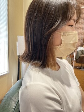 チップタップ 町田店(tip top) ぱつっとタッセルボブ × イヤリングカラー #韓国ヘア