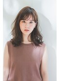 くびれヘア デザインカラー ペールベージュ 外ハネボブ  パーマb