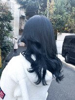 アソビ 表参道(ASOBI)&nbsp;ブリーチなしダブルカラー　ブルージュ　ブルー　ブルーブラック