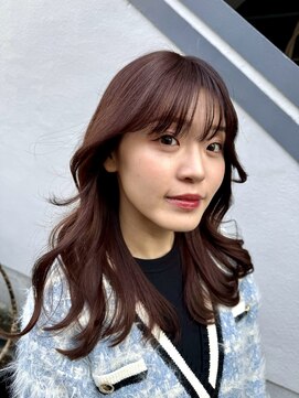 サル(saru) ☆顔周りレイヤー＋ボルドーカラー☆