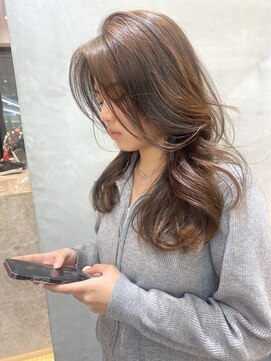 ロンドポレール 北千住(Lond polaire) 【伊勢】ミディアムレイヤー×オリーブグレージュ