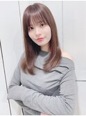 ロング/顔周りレイヤーカット/韓国/グレージュ/前髪[銀座]