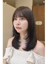 モアナ バイ ラナ 甚目寺店(MoanA BY LANA)&nbsp;韓国風/透明感カラー/オリーブベージュ/ぱっつん前髪/小顔カット