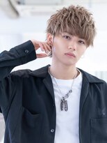 ハバナ 渋谷(HAVANA)&nbsp;アッシュブラックマッシュパーマ刈り上げツーブロック