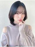 30代前下がりレイヤーボブで絶壁解消小頭効果のひし形シルエット