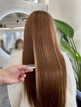 コアブラン 原宿 明治神宮前(CORE blanc) ウルトワトリートメント/ブリーチ無し/アプリコットオレンジ