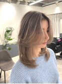 シースルーマッシュミルクティーベージュハンサムショート