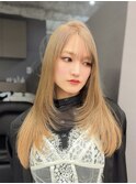 イメチェン/ホワイトブロンド/外ハネボブ/美髪/名古屋/名駅