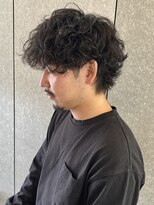 ニアウ 太田店(Niau)&nbsp;メンズミディアムマッシュウルフ波巻きスパイラルパーマ群馬太田