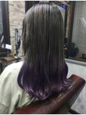ニュアンスカラー/センターパート/ツヤ髪スタイル/ブルージュ