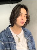 渋谷スパイラルパーマメンズボブウルフカットニュアンスパーマ