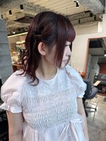 ノル 栄矢場町(nol)&nbsp;レッドバイオレット×姫カット(ボルドー/ヘアアレンジ/セット)