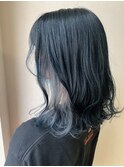 インナーカラー/ホワイトグレー×ブルーブラック