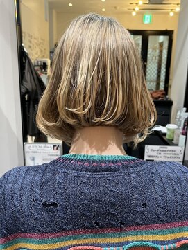 ファイブバイジエクト 堀江(FIVE by The Ect) 【首が細く綺麗に見えるボブ☆】切りっぱなしぱつふわボブ☆