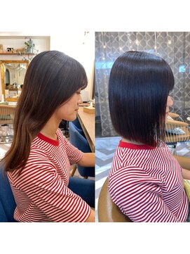 ロンドアベニール 北千住(Lond avenir) アゴ下ラインのボブ　地毛風ストレート　西田大樹