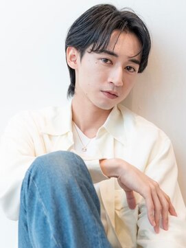 イオ 本厚木(io) センターパートニュアンスパーマコンマバングアッシュブラック