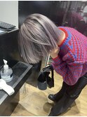 切りっぱなしボブ エアリーロング 美髪 ピンクブラウン