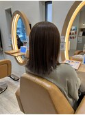 オンブレグレージュオリーブベージュ切りっぱなしミディ