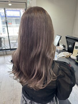 アジールヘア 所沢プロペ通り店(agir hair) ミルクティーグレージュケアブリーチ小顔カットワンレン所沢韓国