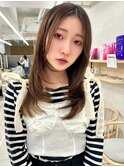 レイヤーロング/ヘルシースタイル/韓国ヘア/ベビーピンク/新宿
