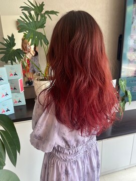 ポイントファイブバイソレイユ 小松店.5 by SOLEIL) ロングブリーチチェリーレッド