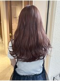 小川/ブリーチなしwカラーロングレイヤーピンクベージュ