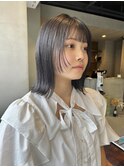 グレージュカラーレイヤーカットボブ×顔周りせレイヤー/中西