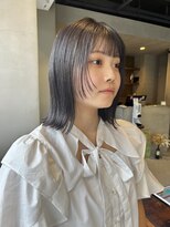 ヘアー アイス ルーチェ(HAIR ICI LUCE)&nbsp;グレージュカラーレイヤーカットボブ×顔周りせレイヤー/中西