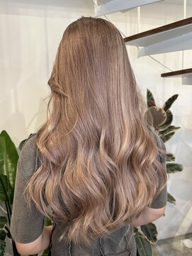 ピークスヘア(peaks hair) ミルクティーブロンド ハイトーン ケアブリーチ1～2回 堀江