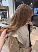 ミルクティーベージュ×裾カラー