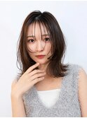 黒髪/オリーブグレー/小顔に見せるヘア/ココアベージュ/レイヤー