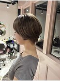 ハンサムショート×ミルクティーベージュ