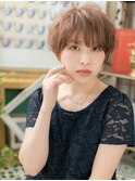 斜めバングで小顔くせ毛風ショートボブb大宮20代30代40代!