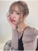 #後れ毛#透け感ミディアムアレンジ