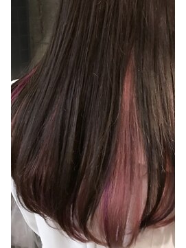 クレドガーデン 西新井店(CRED GARDEN) インナーカラー×チェリーピンク/艶髪/ラベージュ/ロング/西新井