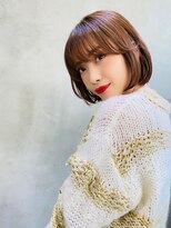 メーヴェ(Mowen) mowen 南堀江　ボブ×ピンクブラウン×艶髪×インナーカラー
