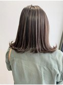 ラフミディ_グレージュカラーボブウルフココアベージュ_Y25