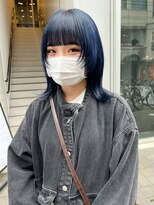 カフ(CAF)&nbsp;CAF松本【色落ちきれいなネイビーブルー×顔周りウルフ】