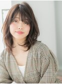 アンニュイなくせ毛風ミディアムレイヤーf古河20代30代40代