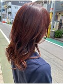大人ロング髪質改善チェリーレッドカラー